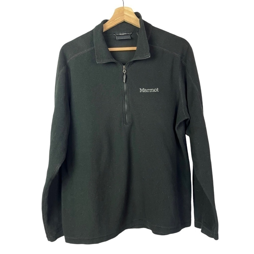 Marmot Black Fleece Polartec Lightweight Quarter Zip Jacket L